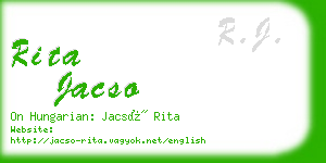 rita jacso business card